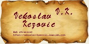 Vekoslav Kezović vizit kartica